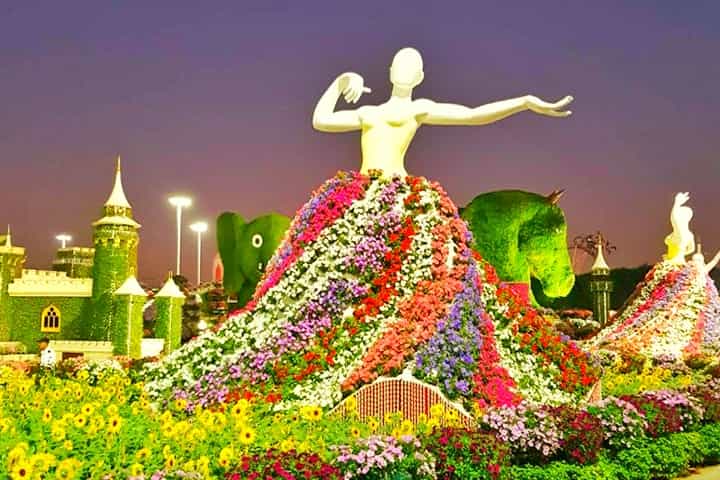 Ballet Dancers are the most video captured floral theme at the Dubai Miracle Garden.