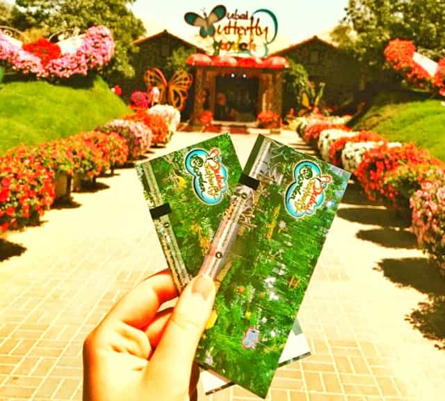 Ticket price of 55 AED at Dubai Butterfly Garden
