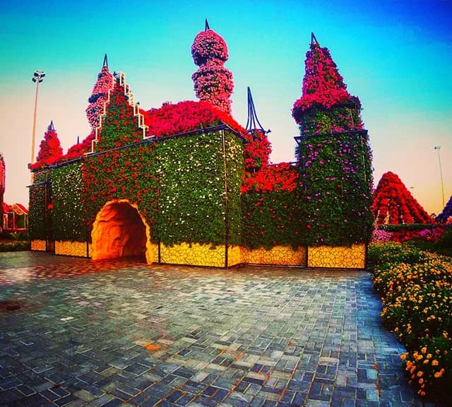 Floral Castles have a huge size at the Dubai Miracle Garden.