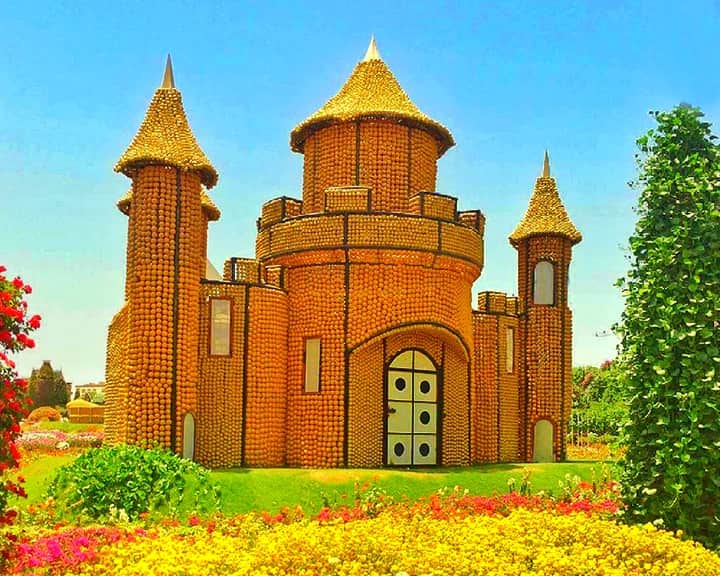 Floral Castle Structure at the Dubai Miracle Garden
