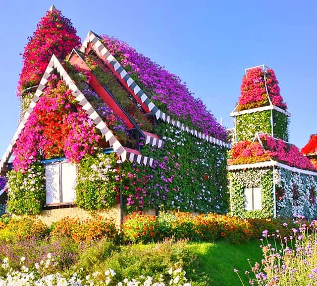 Floral Houses and Bungalows introduction at the Dubai Miracle Garden in 2014.