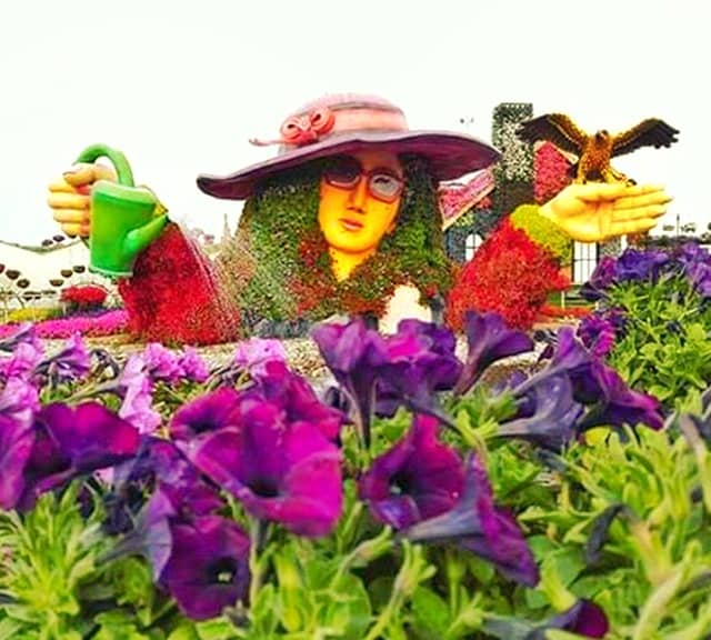 Flower Lady Sculpture at the Dubai Miracle Garden.