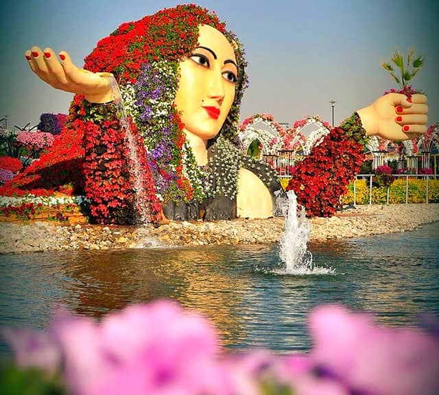 Flower Lady Sculpture Popularity at the Dubai Miracle Garden.