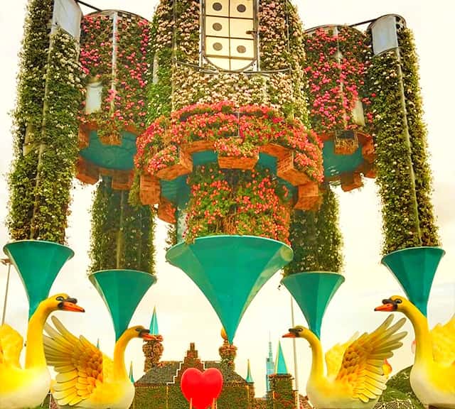 Structure of the Inverted Castle at the Dubai Miracle Garden.