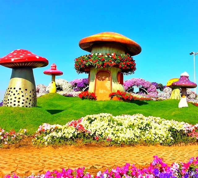 Mushroom Houses at Dubai Miracle Garden were introduced in 2015.