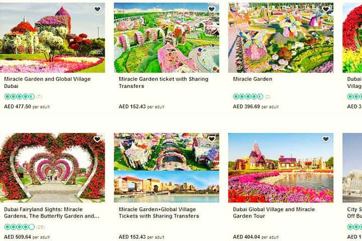 Expensive online tickets for Dubai Miracle Garden.