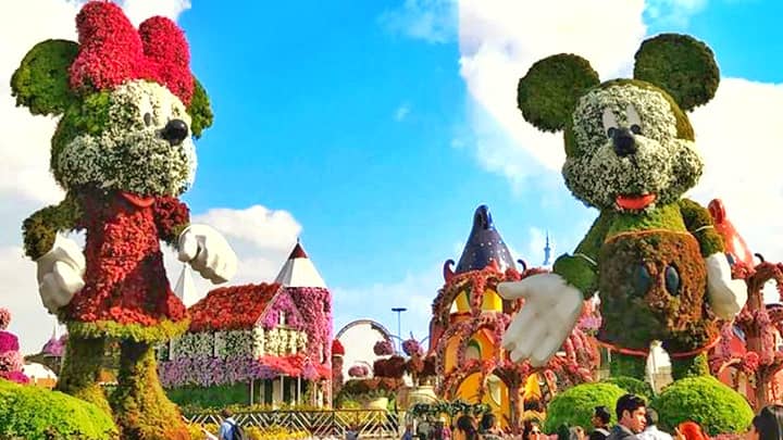 Mickey and Minnie Floral Themes at the Disney Avenue of the Dubai Miracle Garden in its Season 7.