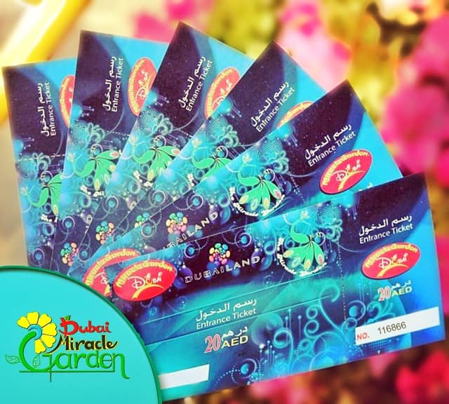 Ticket Designs and Color schemes at Dubai Miracle Garden.