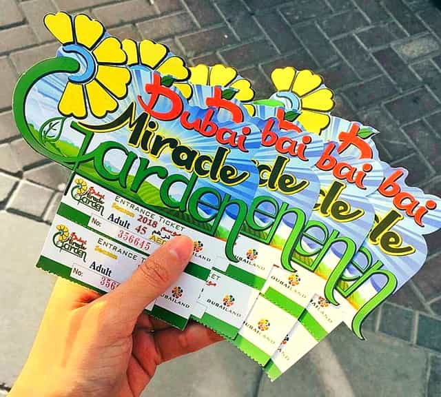 Ticket price of Dubai Miracle Garden is 55 AED ($15 USD).