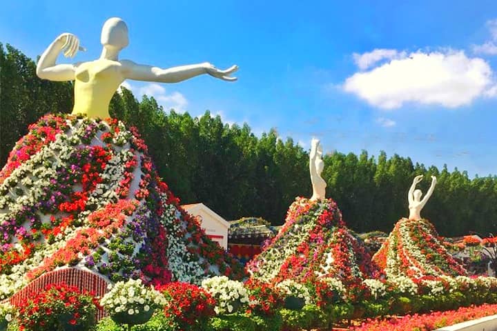 Swirling Ballet Dancers are on display at Dubai Miracle Garden.