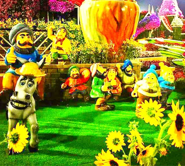 Sculptures of Dwarfs at the Dubai Miracle Garden