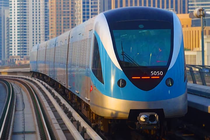 Dubai Metro public transport service.