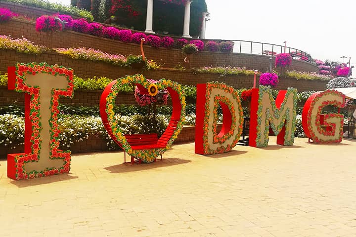 I Love DMG at Dubai Miracle Garden.