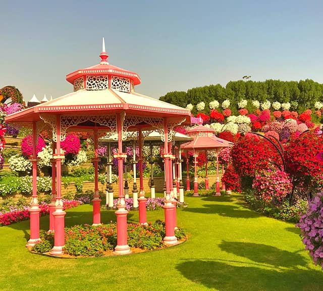 Gazebos at the Dubai Miracle Garden.