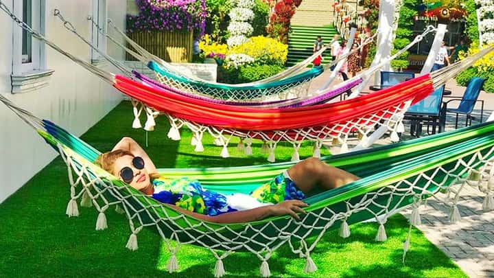 Brazilian Hammocks at the Dubai Miracle Garden.