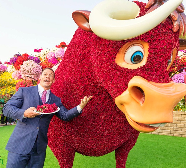 John Cena at the Dubai Miracle Garden.