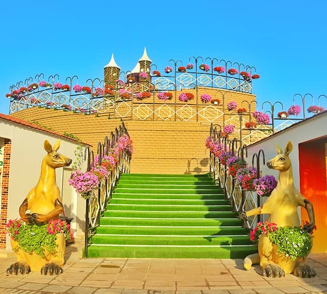 Kangaroos season six floral theme at Dubai Miracle Garden