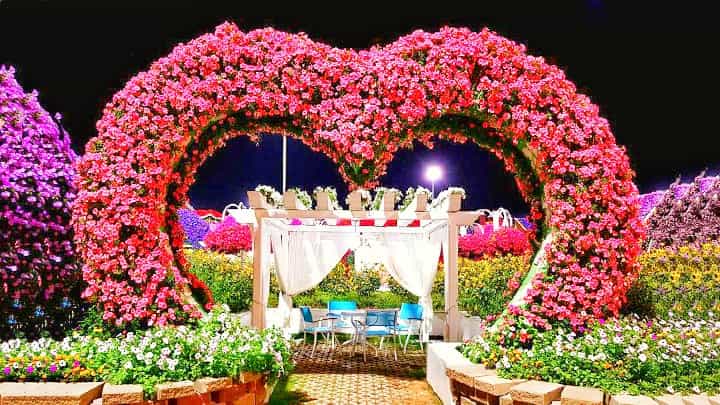 Romantic Sculpture - Heart-Shaped Entrances at the Dubai Miracle Garden.