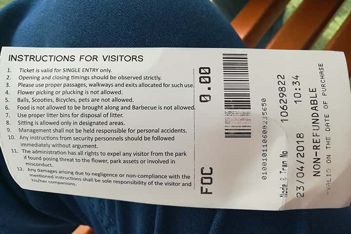 Ticket instructions for Dubai Miracle Garden.